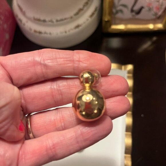Gold Double Metal BallEarrings New without tags - Picture 3 of 3